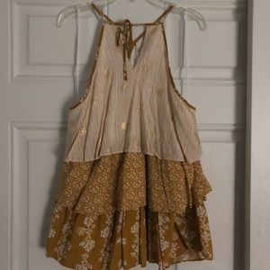Lauren Conrad Yellow Tiered Top